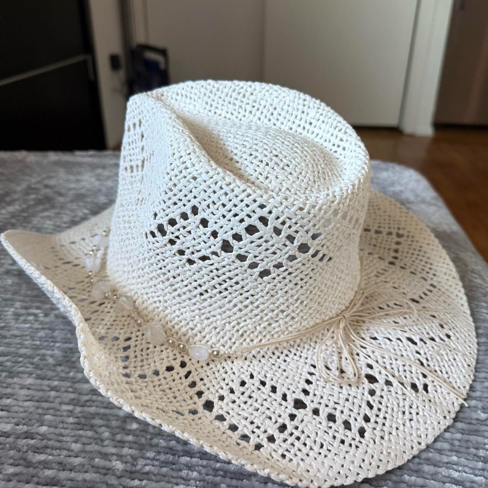 Elegant Cream Crochet Sun Hat